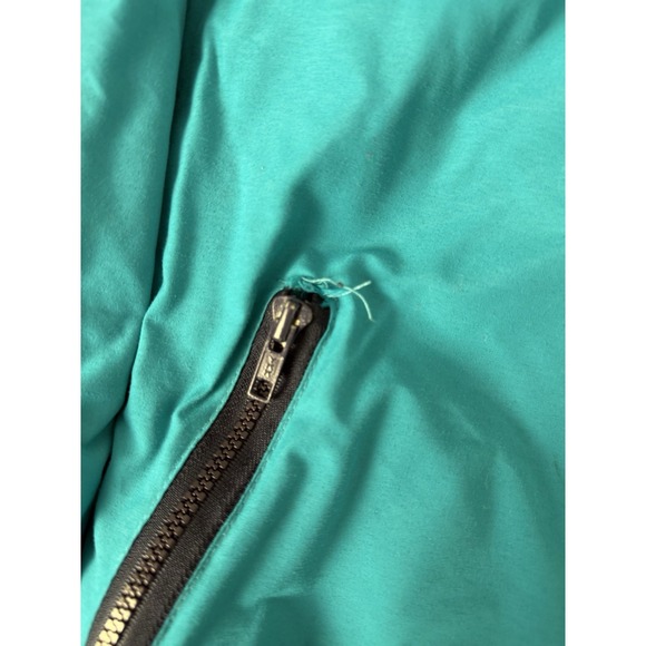 Vintage Swingster Bomber Polar Fleece Lined Jacket Large Napa Pennzoil Teal USA - Picture 3 of 8